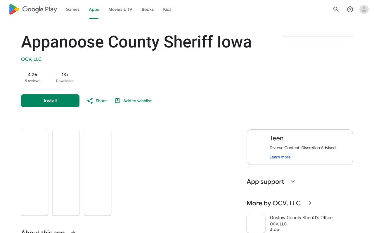 Appanoose County jail mugshots sheriff app listing without documented roster